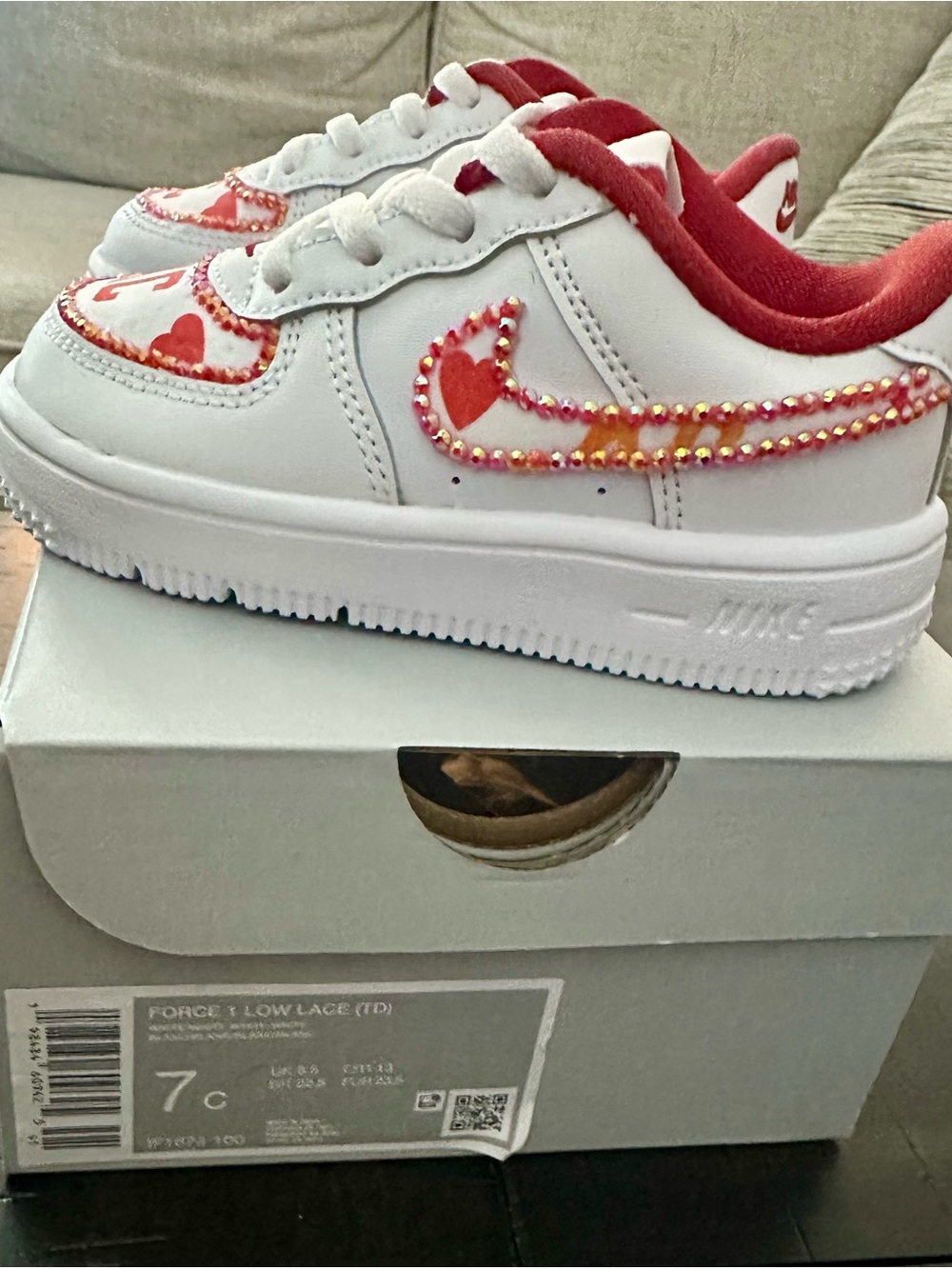 Nike Customized Kids KC Sneakers with Red & Yellow Accents